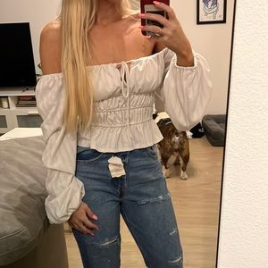 Sexy off the shoulder cotton adjustable pirate top with sleeves